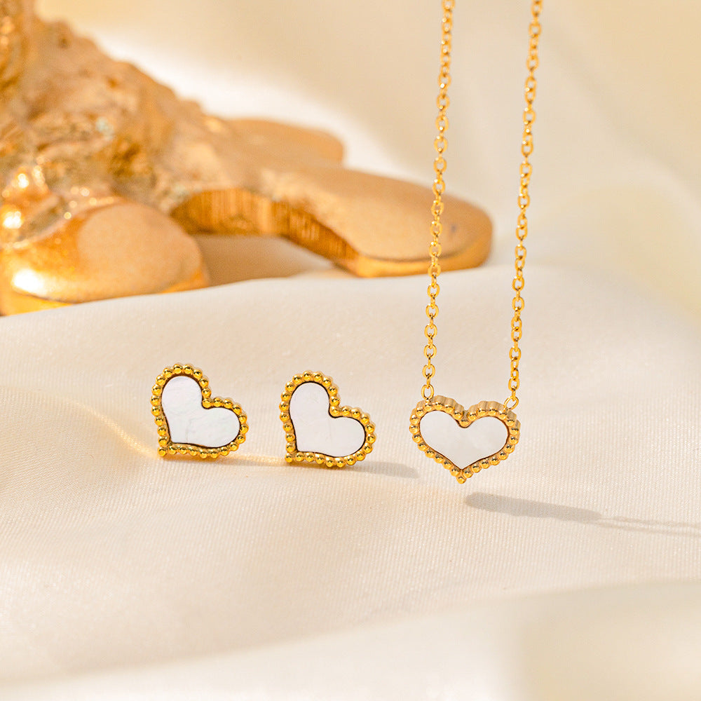 Stainless Steel Necklace Earrings Women'S Jewelry Suit