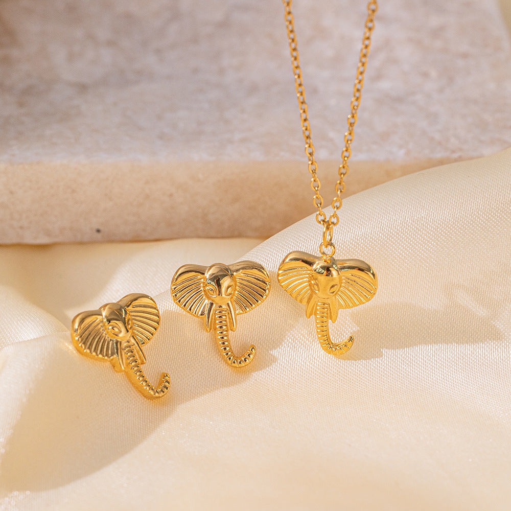 Stainless Steel Necklace Earrings Women'S Jewelry Suit