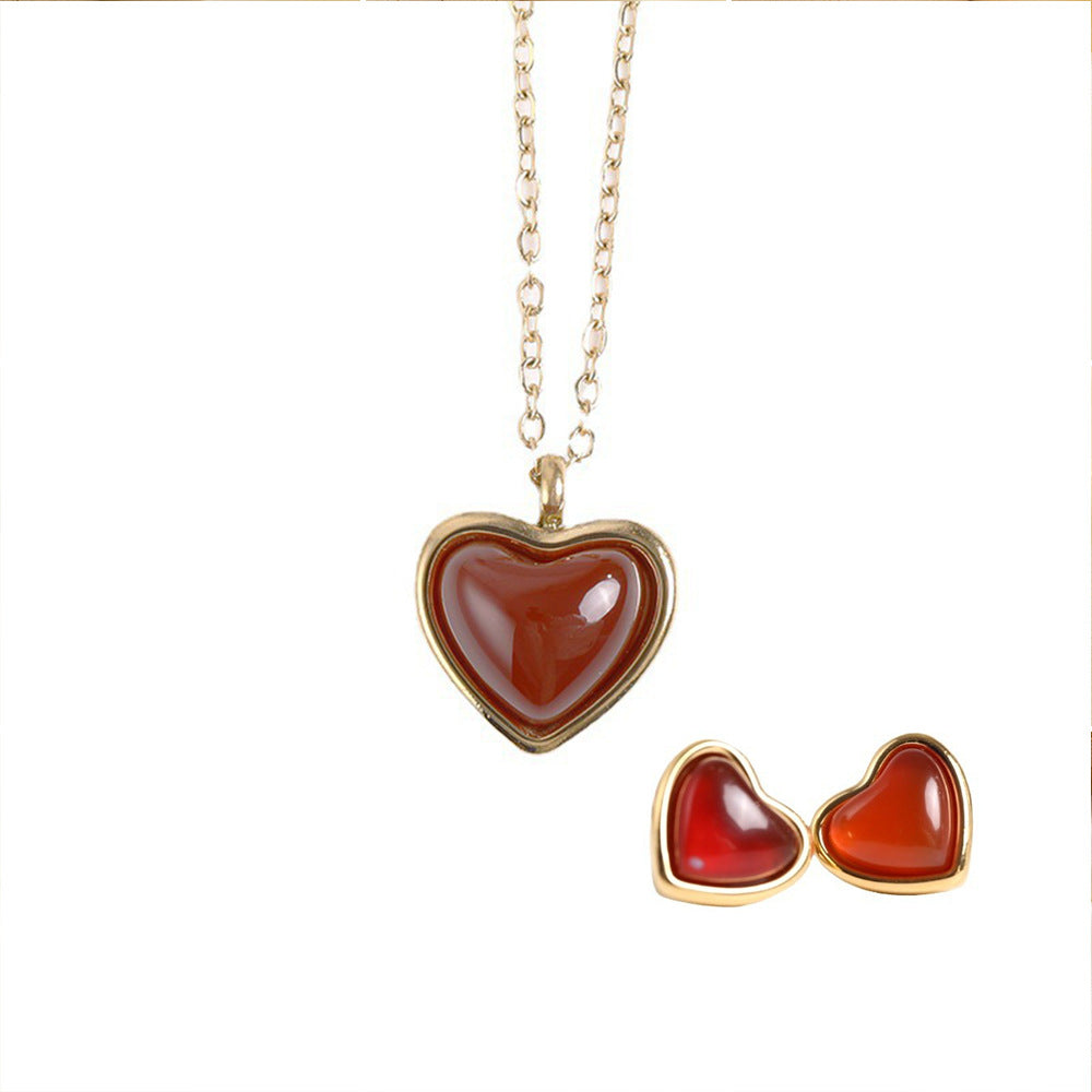 Stainless Steel Necklace Earrings Women'S Jewelry Suit