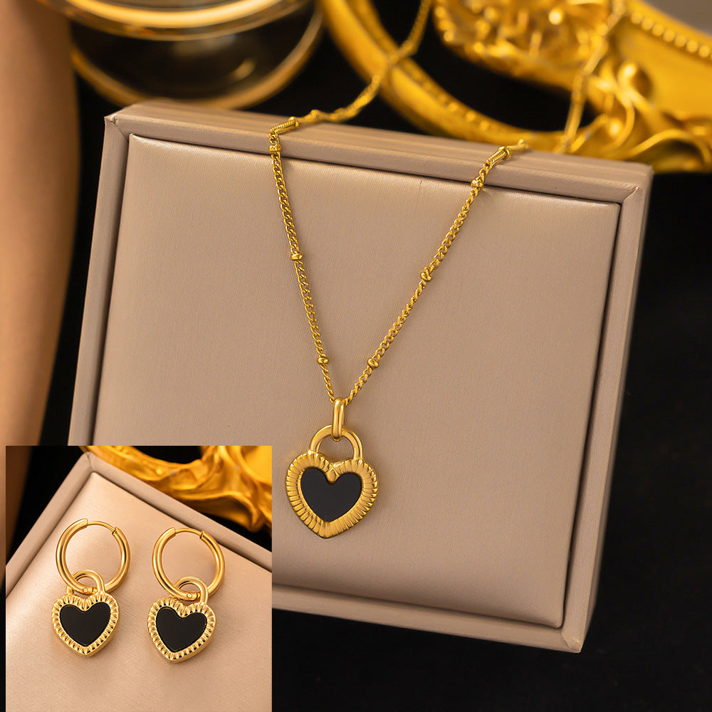 Stainless Steel Necklace Earrings Women'S Jewelry Suit