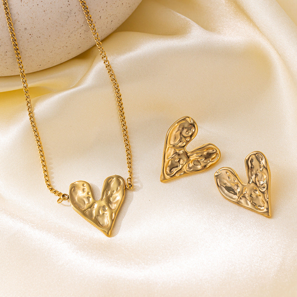 Stainless Steel Necklace Earrings Women'S Jewelry Suit