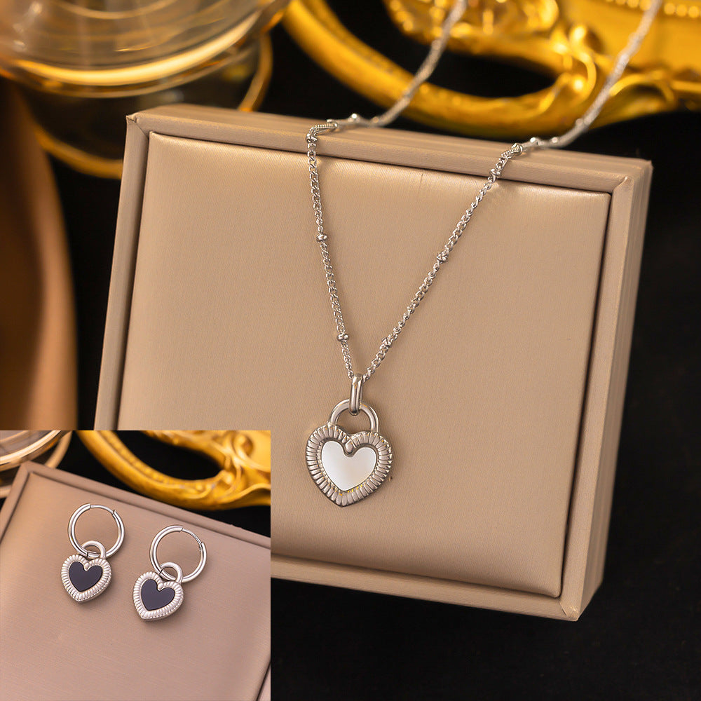 Stainless Steel Necklace Earrings Women'S Jewelry Suit