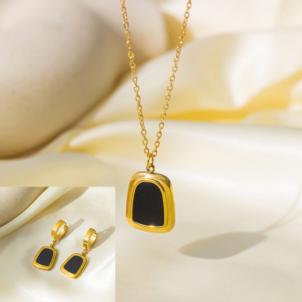 Stainless Steel Necklace Earrings Women'S Jewelry Suit